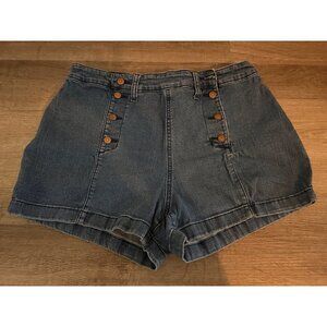 NOBO Jean button up high rise Jean shorts size 17